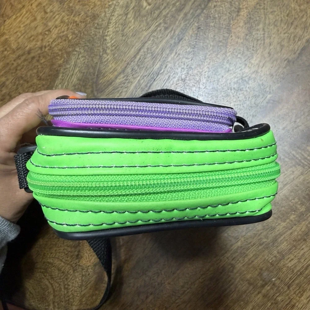 Vintage 80s Kermit The Frog Muppets Shoulder Small Bag Neon Phone Camera